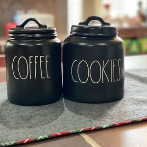 NEW Rae Dunn Black COFFEE canister